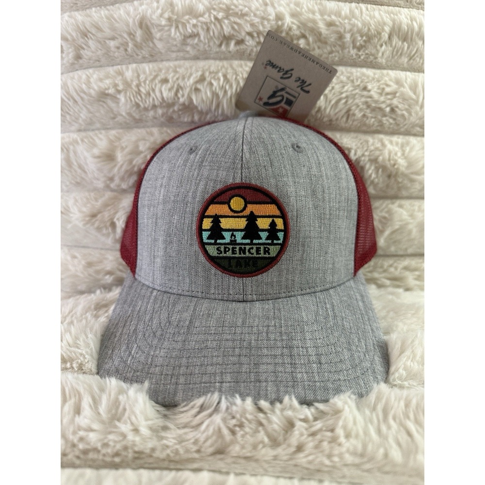 Spencer Lake  Trucker Hat Gray Red Patch OS Adjustable The Game New NWT